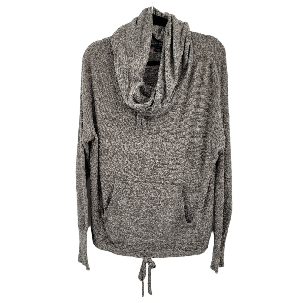 Womens Barefoot Dreams Cowl Neck Hoodie Pebble Beach Cozychic Lite 906 Gray Sz M